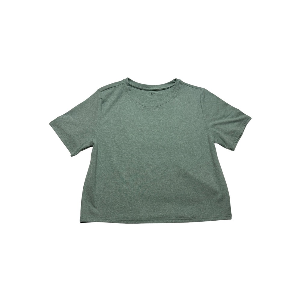 NEW Lou & Grey Brushed Soft Short Sleeve Top Heathered Green XL